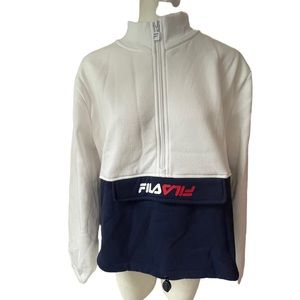 Fila half zip logo sweater size Large